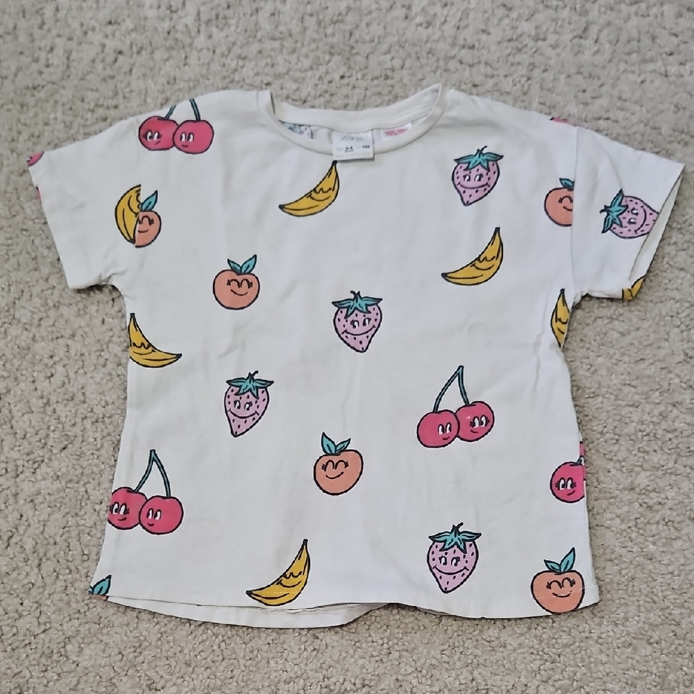 Zara Kids' Tee with Colorful Fruit Design